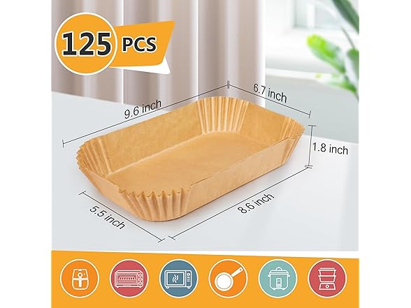 Disposable Air Fryer Liners, 125PCS