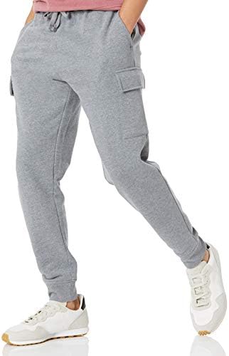 Amazon Essentials Men's Cargo Fleece Jogger Sweatpant with Relaxed Fit