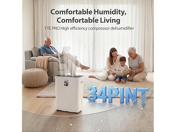 34Pint Dehumidifier for 2500Sq.Ft