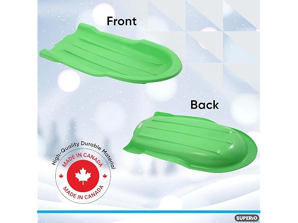 Superio Toboggan Snow Sled for Kids and Adults, 46"(Green), 12 PK