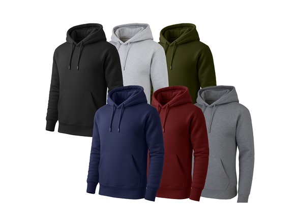 3Pk Mens Fleece-Lined Pullover Hoodie