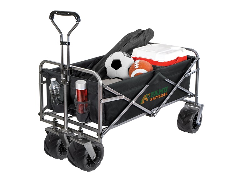 Smart Design Collegiate Heavy-Duty Utility Collapsible Wagon Beach Cart 20.15 x 35.5 x 22.5 Officially Licensed Logo