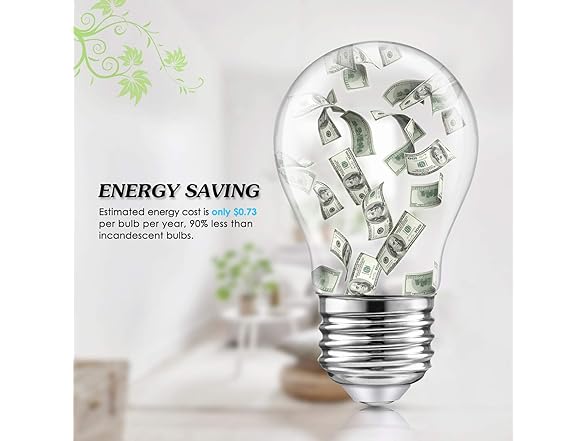 TOBUSA Dimmable Globe A15 6W Edison Bulb 5000K 12PC