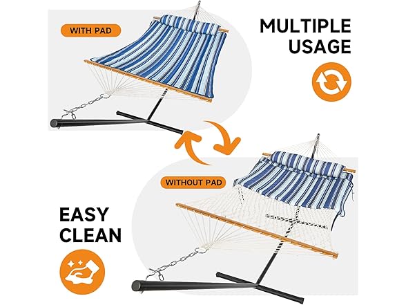 Everyfun 2 Person Outdoor Hammock with Stand