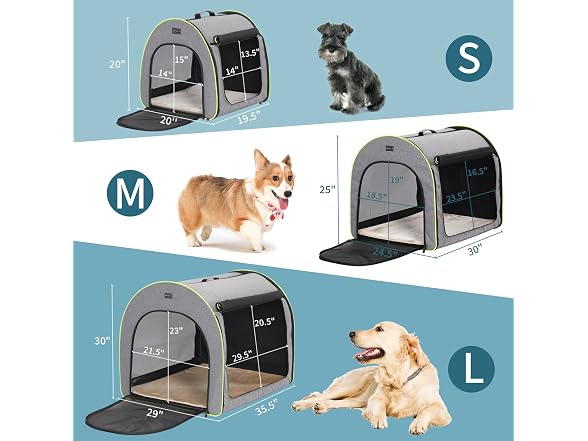 PETSFIT Collapsible Dog Crate, Travel Dog Crate