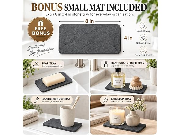 Dihmpor Absorbent Stone Dish Drying Mat