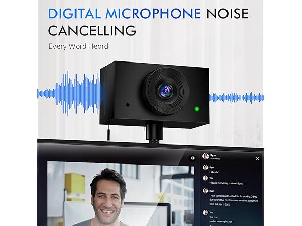 Eye Contact Webcam with Microphone for PC