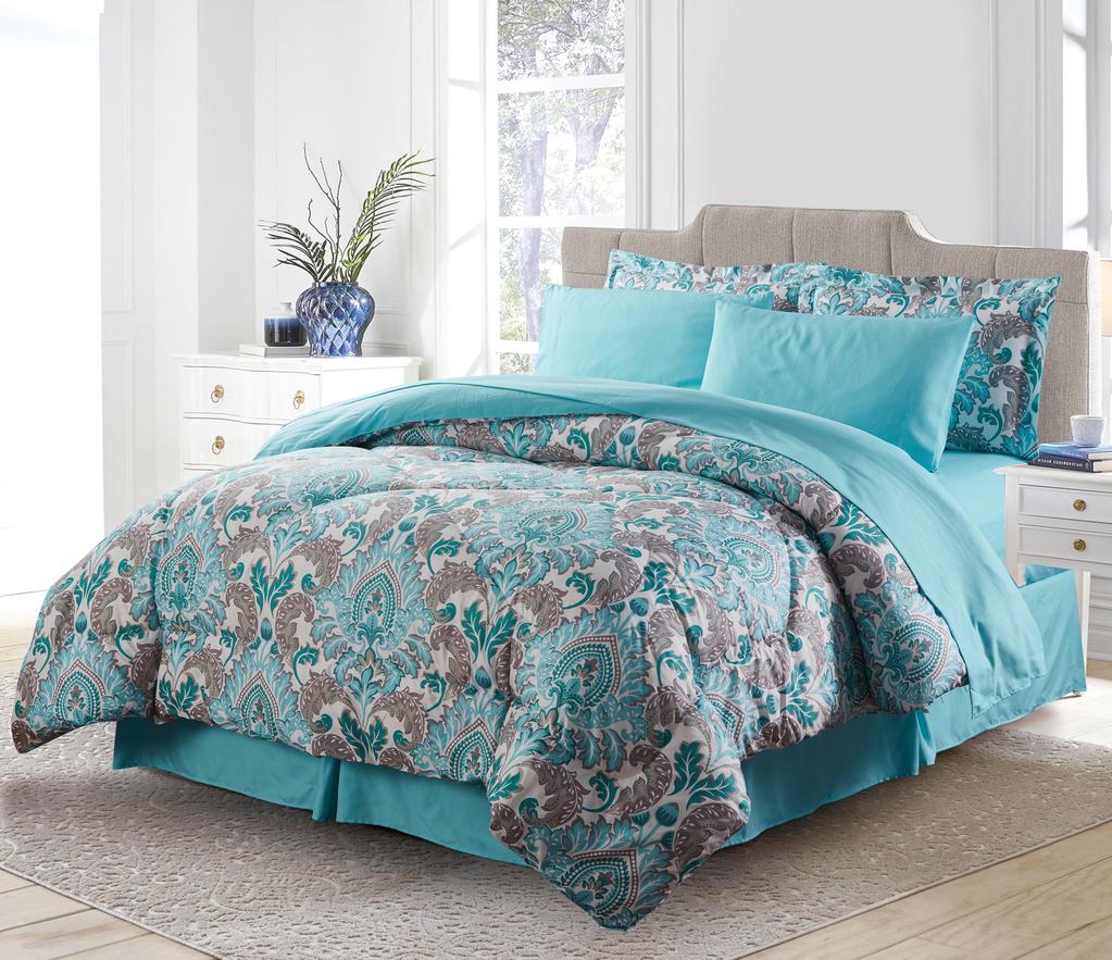 Bibb Home 8 Pc Down Alternative Comforter Sets - Gallery 10
