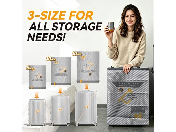 Viokei 25-Pack Vacuum Bags for Travel