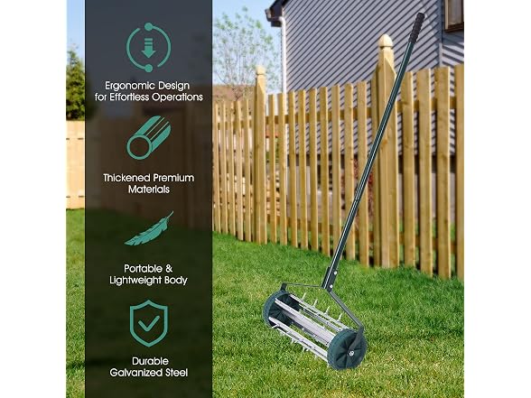 Hysache Rolling Lawn Aerator, 18"
