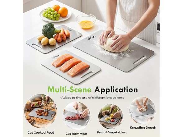 HEIAT 100% Titanium Cutting Board Set of 3
