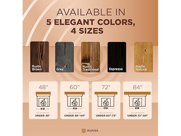 Avana Rustic Fireplace Mantle Shelf 60 Inches for Home Decor (Open Box)