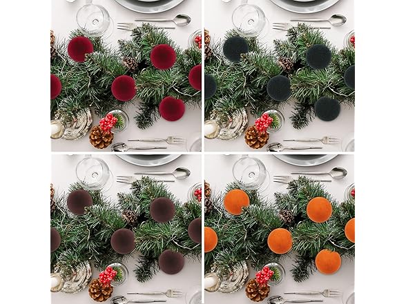 Rokkibom 12pcs brown velvet Christmas balls