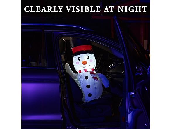Zone Tech CR0002 Snowman Blow-Up Décor for Cars White