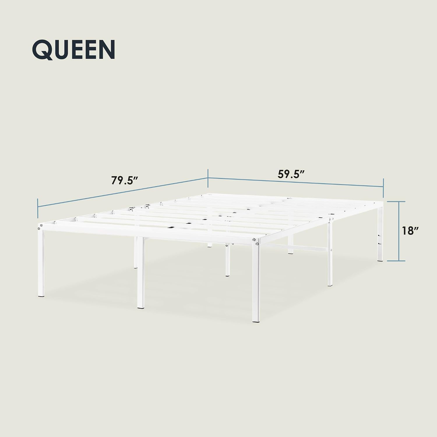 Best Price Mattress 18" Metal Platform Bed Frame, Queen - Gallery 10