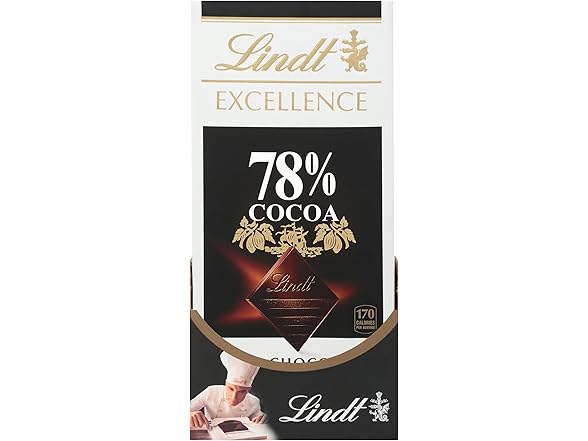 Lindt Excellence 78% Dark Choc Bar 12pk