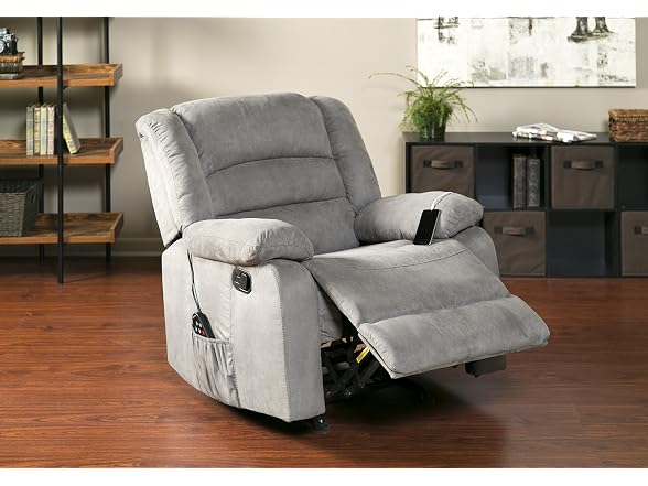 Relaxzen Massaging Rocker Recliner, Gray