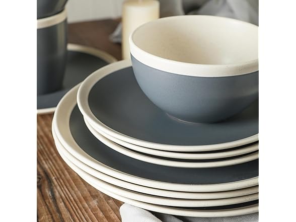 Stone Lain 16-Piece Dinnerware Set, Gray