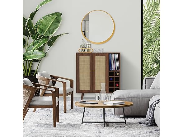 Atlantic Loft & Luv Remy Boho Mid-Century Bar Cabinet