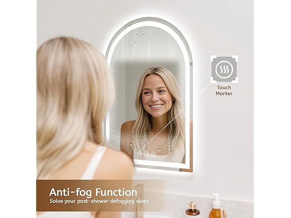 24"x36" Arched LED Bathroom Mirror