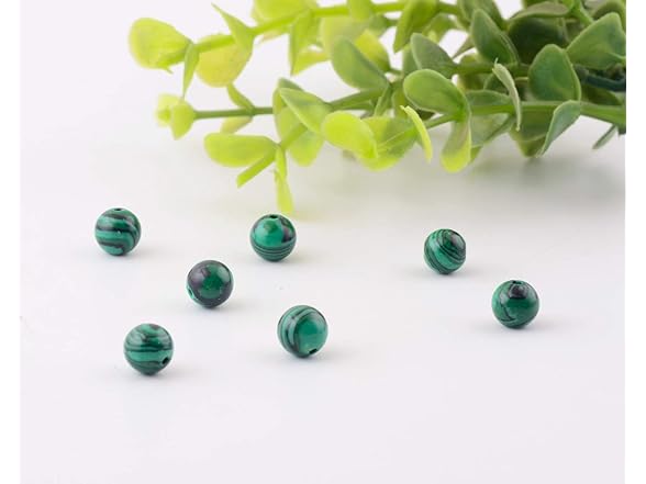 Green Malachite Round Stone Beading
