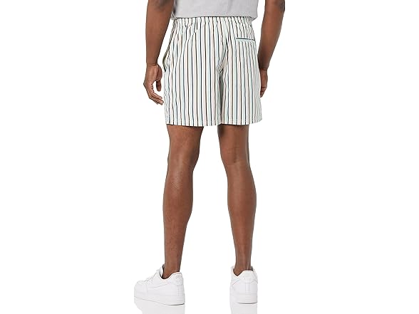 Amazon  Essentials 6" Drawstring Short Green Stripe XS