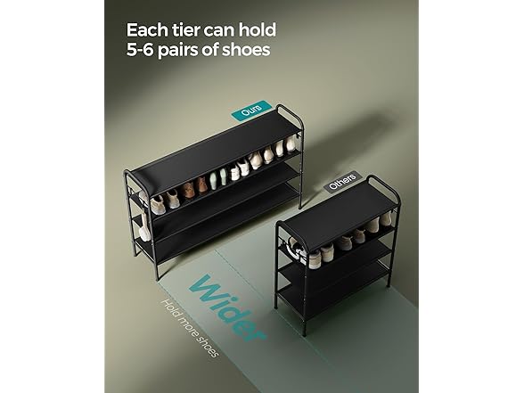 SONGMICS Shoe Rack 4-Tier Fabric Shoe Shelf Storage