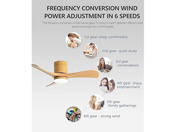 HJBRAND 38 Inch Ceiling Fan with Light