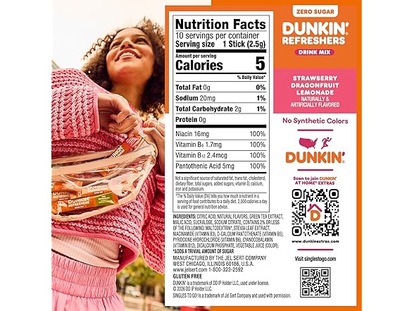 10CT Dunkin’ Zero Sugar Refreshers Singles To Go!