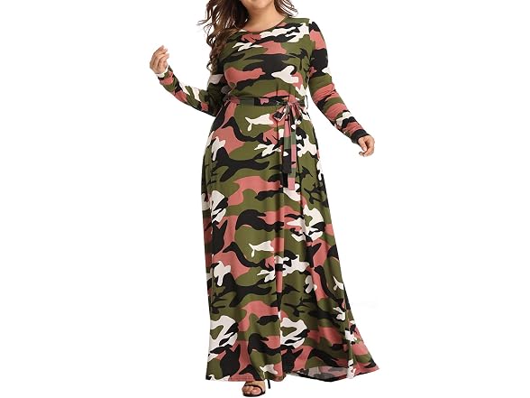Xugwlkj Women (3XL) Dresses Maxi Long Sleeve Dress