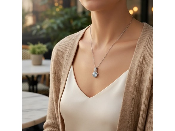 Arch Turquoise Moissanite Necklace
