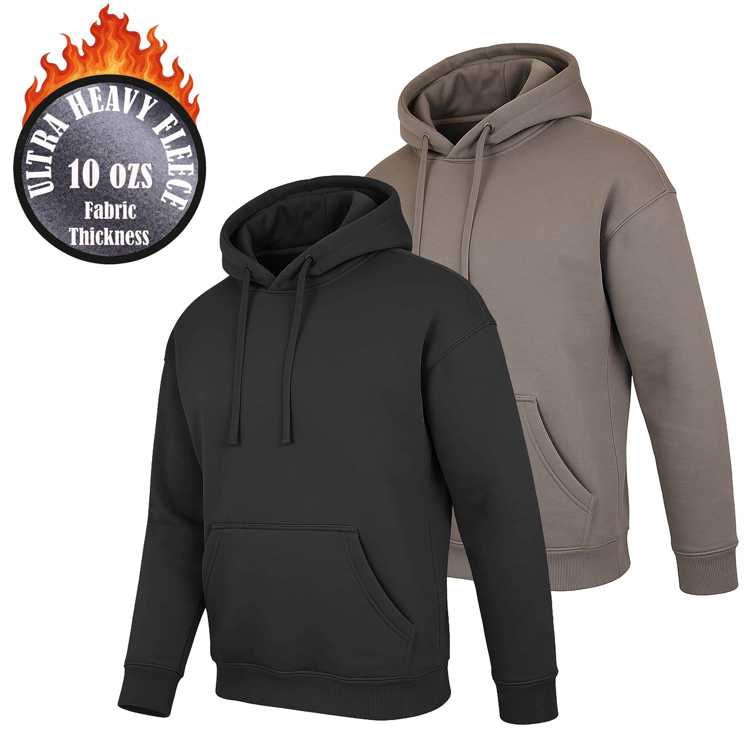 Mens Heavyweight Fleece-Lined Pullover Hoodie - Gallery 24
