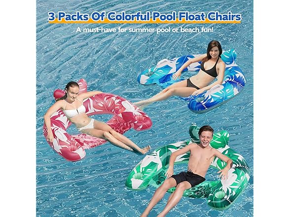 KEUCL Inflatable Pool Floats, 3 Pack