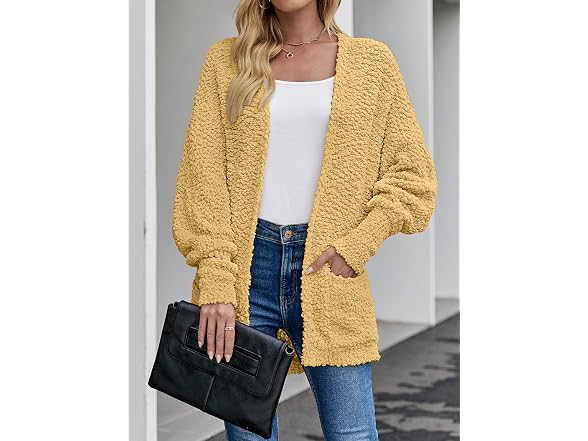 Merokeety Women (M) Winter Fuzzy Popcorn Knit Coat