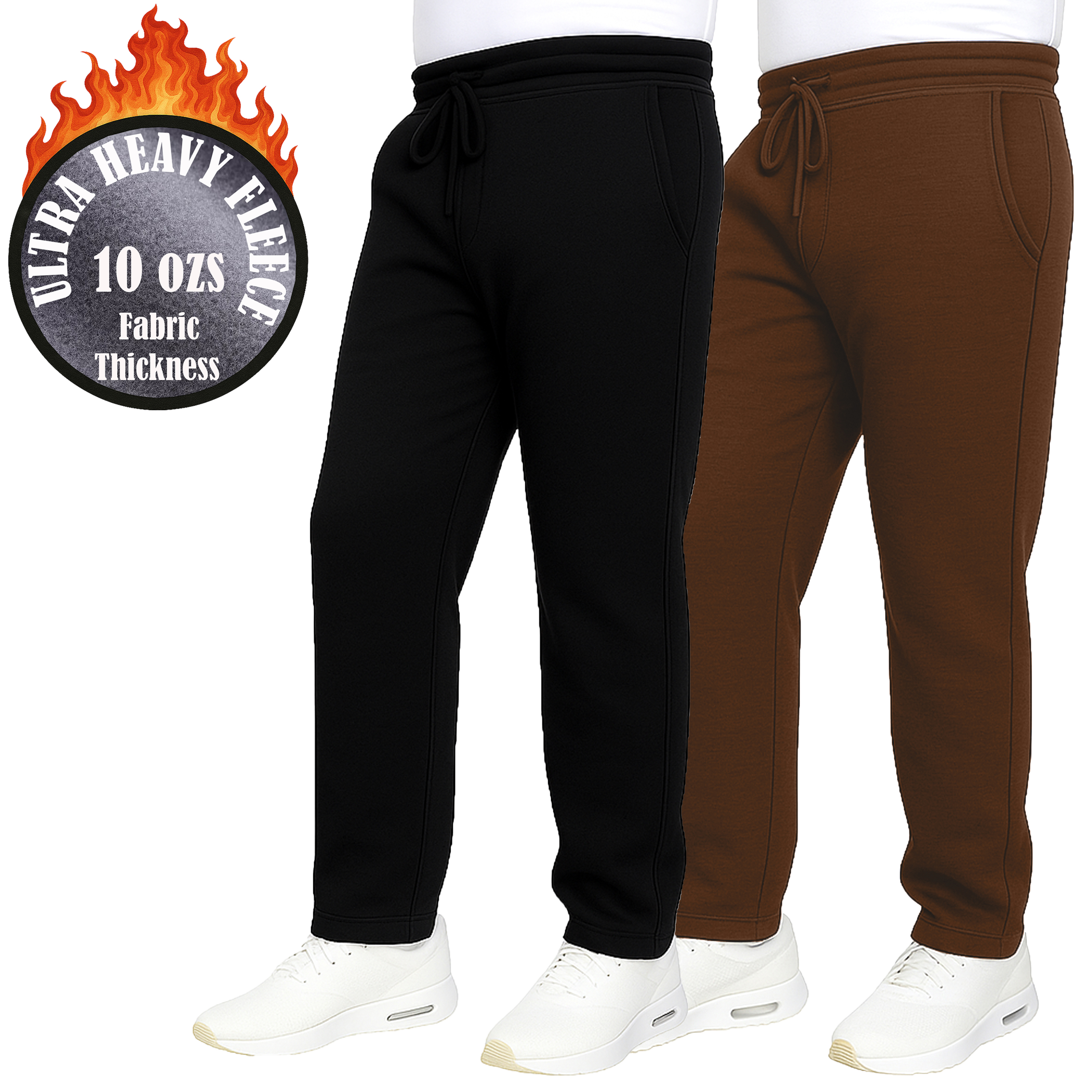Mens Heavyweight Fleece-Lined Sweatpants (1 or 2pk) - Gallery 32