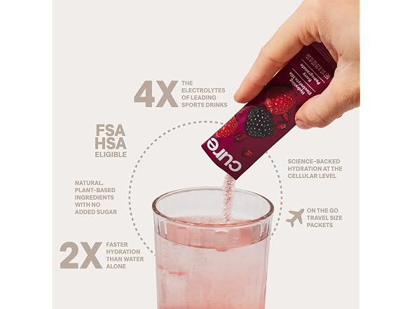 Cure Hydration Electrolyte Berry Pomegranate 28ct