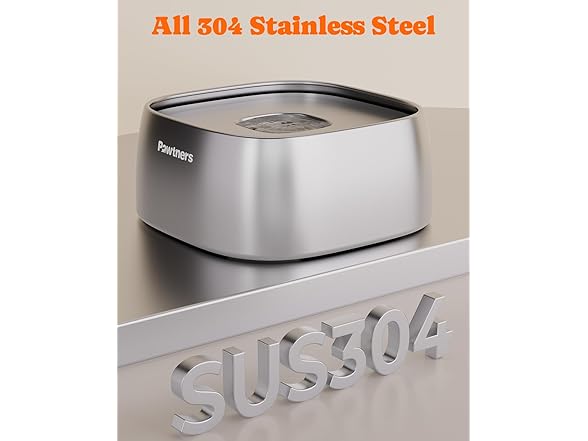 Pawtners W0766 Dog Water Bowl No Spill Sliver