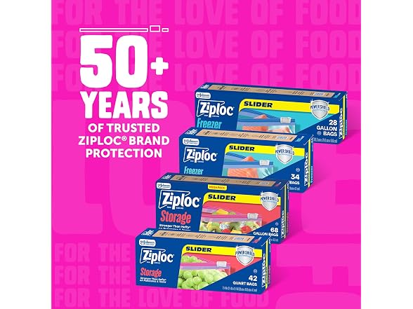 Ziploc Quart Slider Storage Bags 42ct