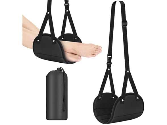 Auoinge Foot Hammock Airplane with Soft Memory Foam