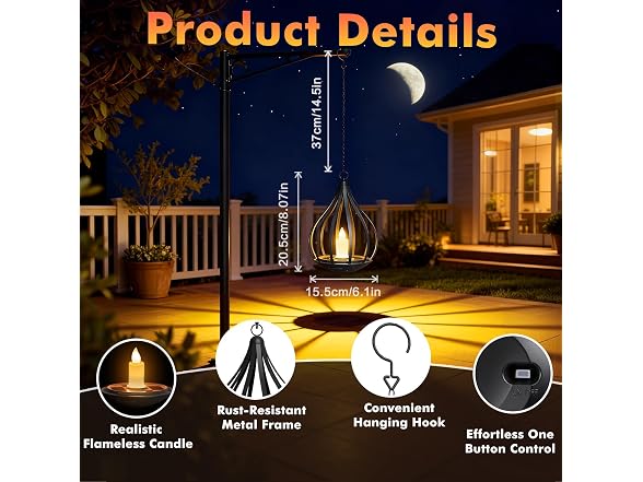 KagoLing Solar Flame Lantern 4P