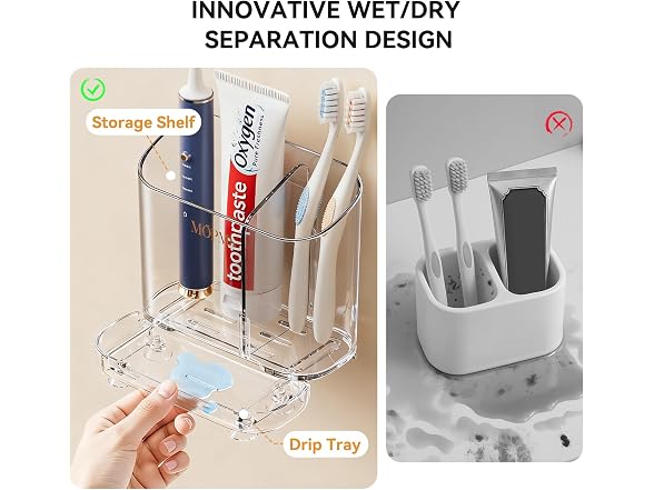 MOPMS Toothbrush Holders with Drainage for Bathroo