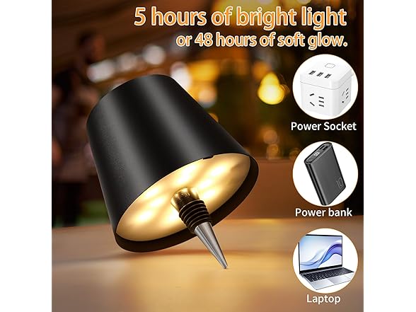 Black Wireless Bottle Lamp