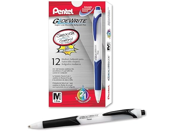 Pentel GlideWrite Ballpoint Pen with TechnIFl