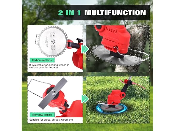 Opuliv Cordless 2-in-1 Tiller & Weed Whacker