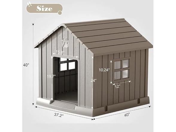 Bifanuo Dog House Outdoor Indoor with Weatherproof