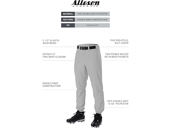 Alleson Youth Elastic Baseball Pant XXS