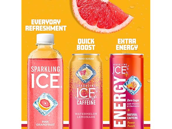 1CT Sparkling Ice, Pink Grapefruit Sparkling Water
