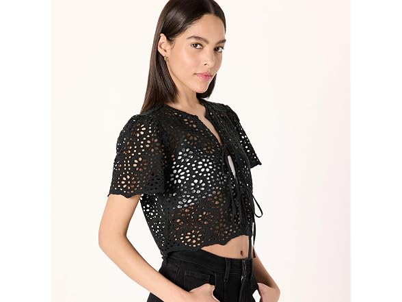 The Drop Women’s Doca Lace Tie Front Top