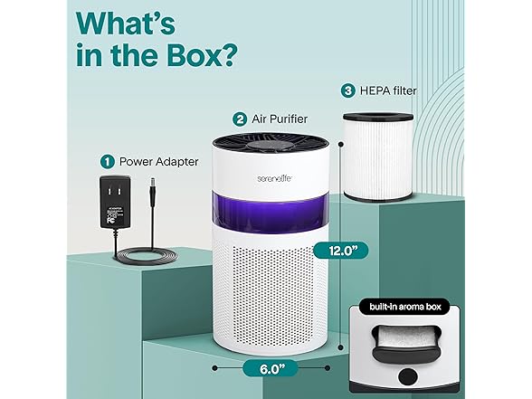 SereneLife Compact HEPA Portable Air Purifier