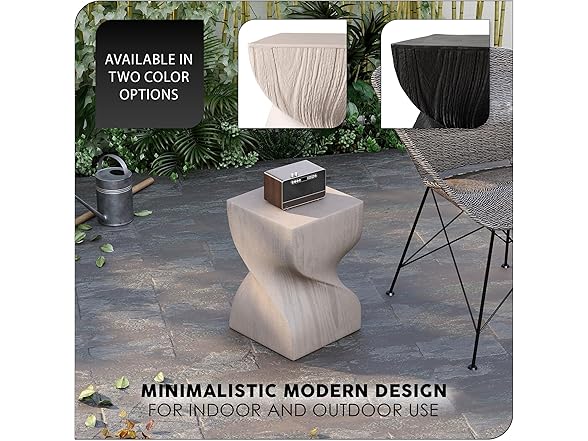 LeisureMod Onyx Fiberstone Side Table